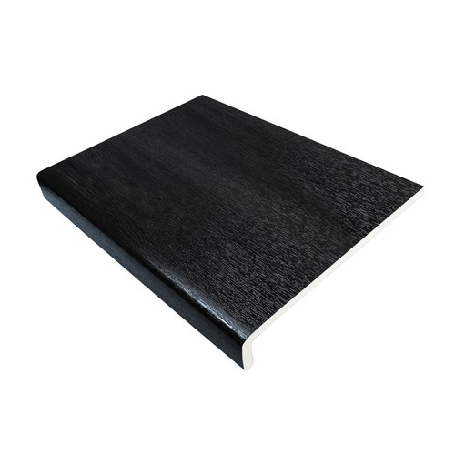 Black ash upvc window - black, cill