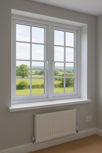 White upvc window - sill, cover